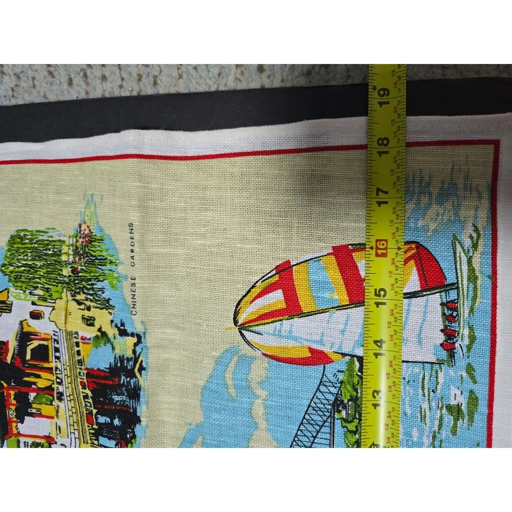 Unique Australian tea towel, 19x30,Bright‎ Colors excellent condition ships fast